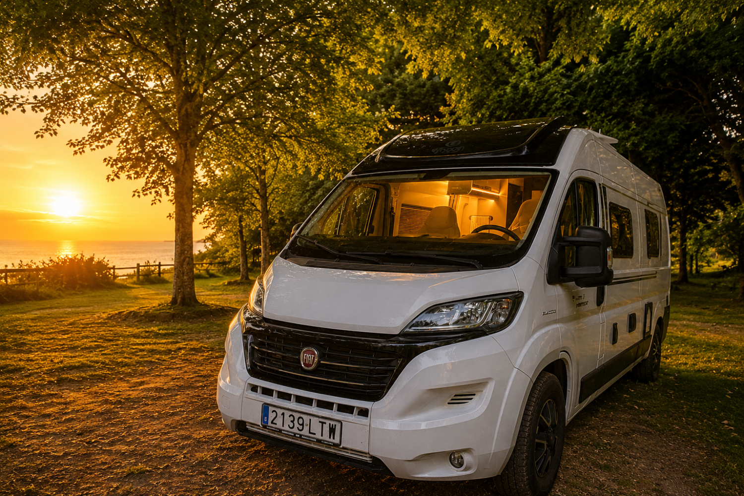 Camper y sun set